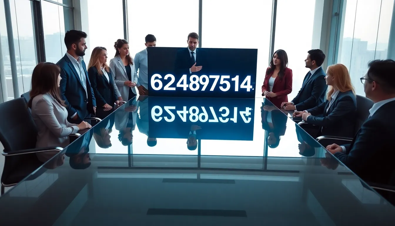 diverse team discussing significance of the number in a modern conference room.