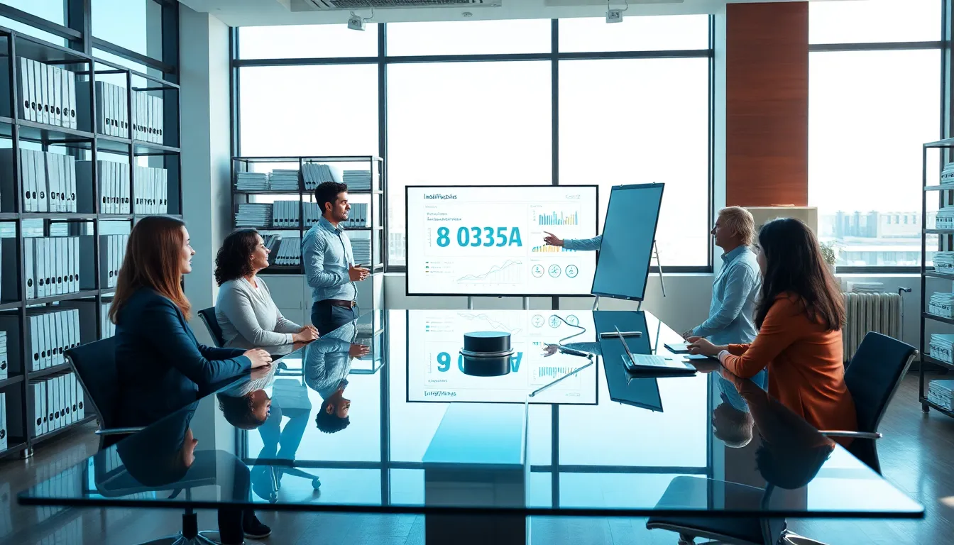 diverse team discussing the significance of numerical identifiers in a corporate setting.